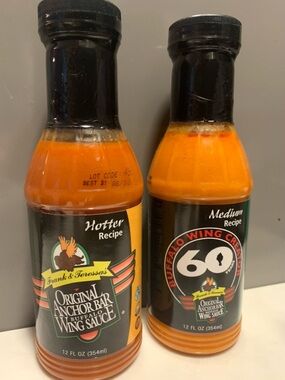 2 Original Anchor Bar Buffalo Wing Sauce Medium And Hotter Recipes 12 fl oz Each